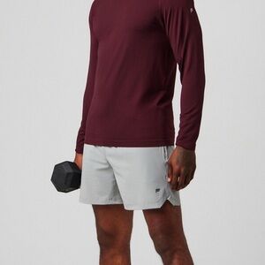 Mens Fabletics The Training Day Long Sleeve Tee XL Merlot Heather NWT